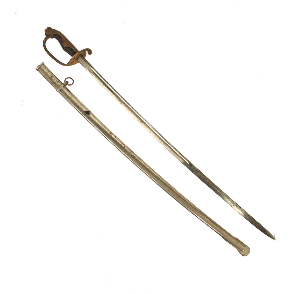 Original WWII Imperial Japanese Army Type 19 Kyu-Gunto Nickel Plated Parade Sword with Scabbard Original Items