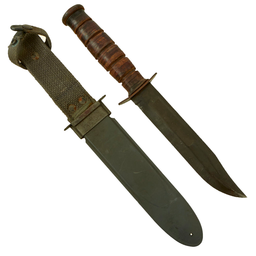 Original WWII U.S. Navy Mark 2 KA-BAR Fighting Knife by Union Cutlery with USN MK2 Scabbard Original Items