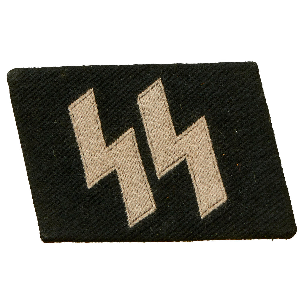 Original German WWII Unissued SS EM/NCO Double Sig Rune Collar Tab - Schutzstaffel Original Items