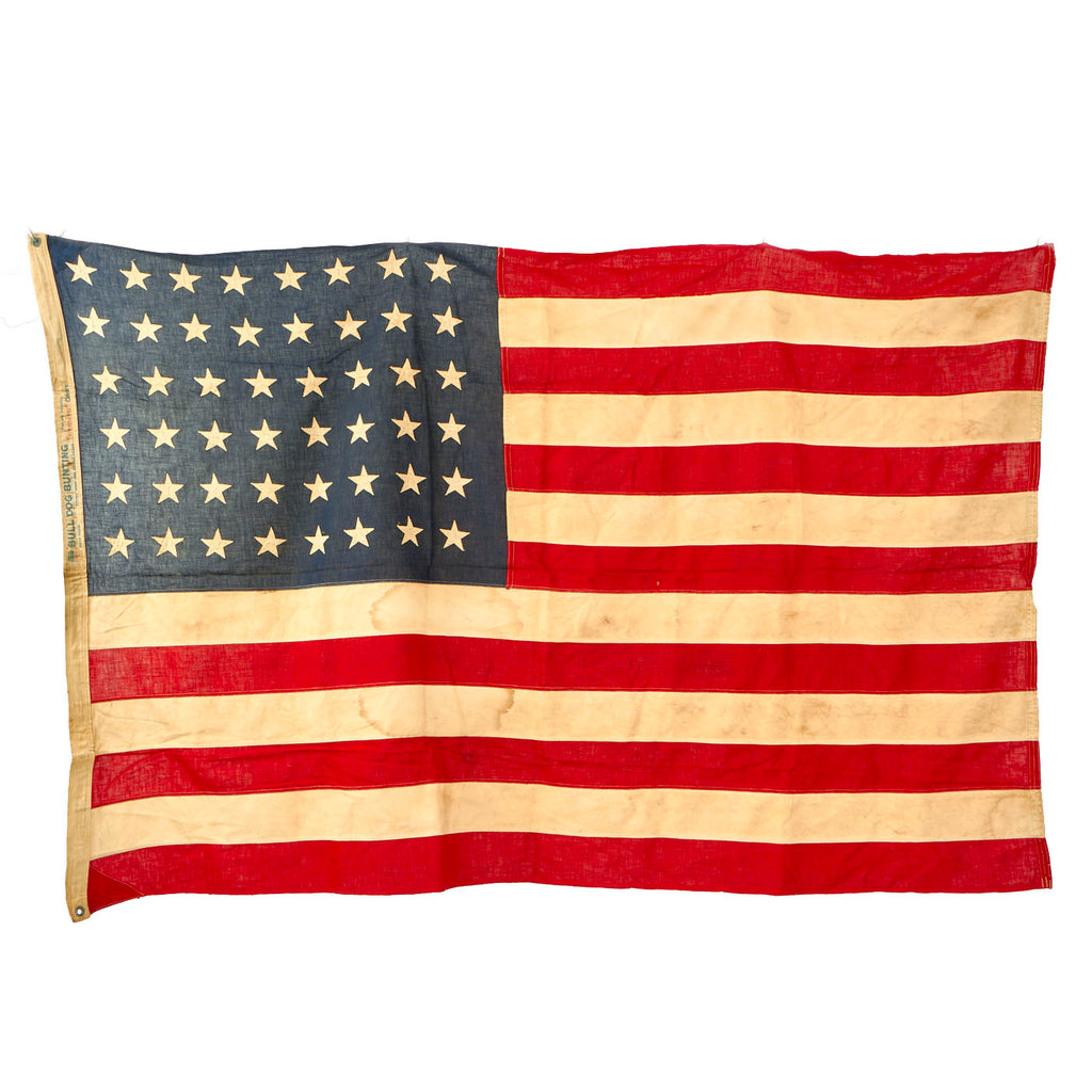Original U.S. WWII Era 48 Star Wool Flag by Dettra Flag Company - 69” x 44” Original Items