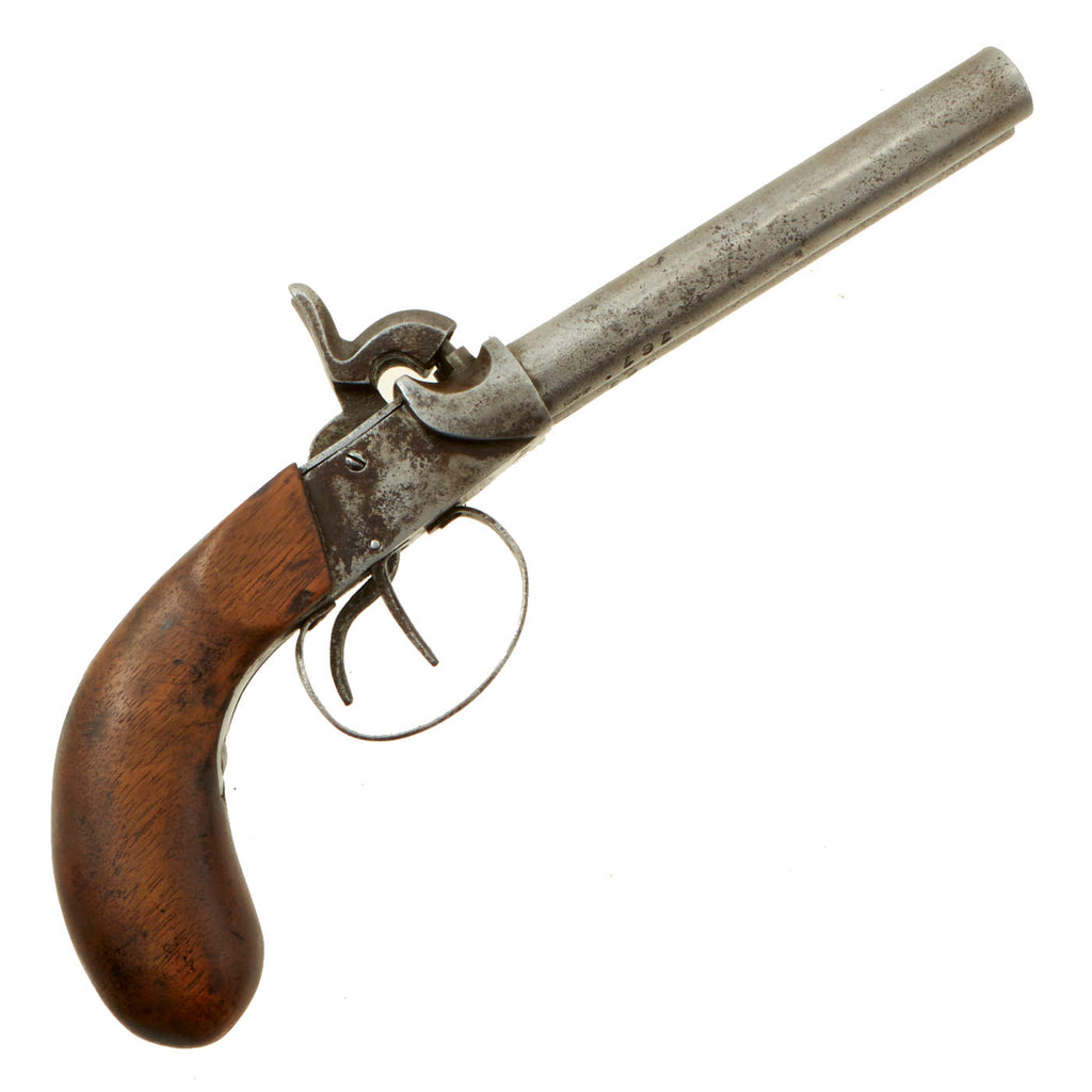 Original German Double Barrel Percussion Pistol Serial 161 - Circa 1845 Original Items