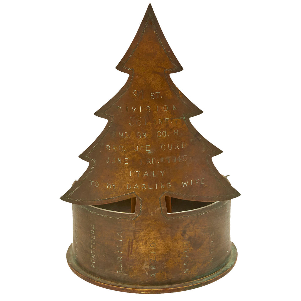 Original U.S. WWII 91st Division Division Trench Art Ashtray By P.F.C. Joe Curd To His Wife Original Items