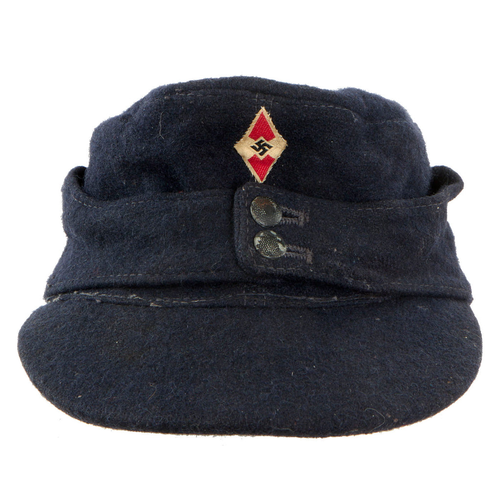 Original German WWII HJ M43 Feldmütze Field Cap in Size 56 - Dated 1944 Original Items