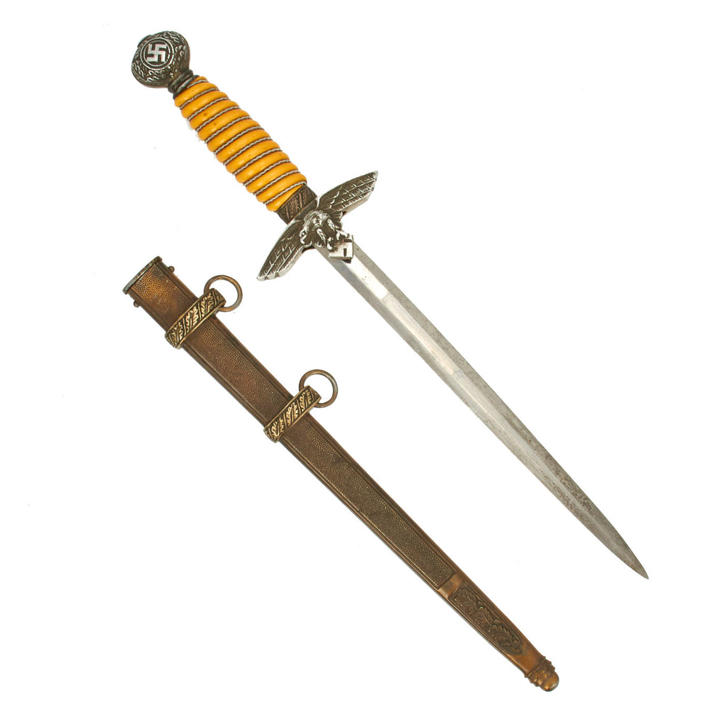 Original WWII German 2nd Model Luftwaffe Dagger by "Siegfried" E. Pack & Söhne with Scabbard Original Items