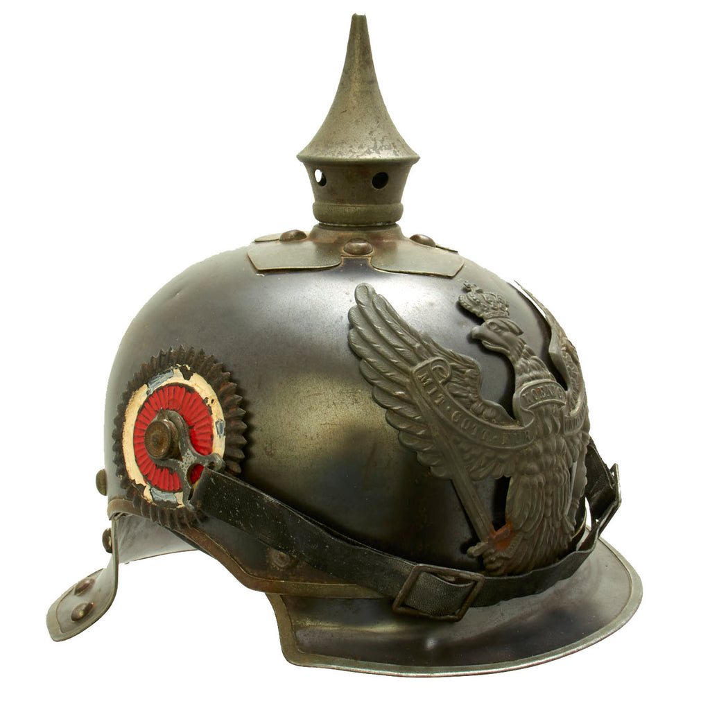 Original German WWI Prussian M1915 Jäger zu Pferde Lobster Tail Pickelhaube Helmet by Helbing & Sackewitz - Dated 1916 Original Items