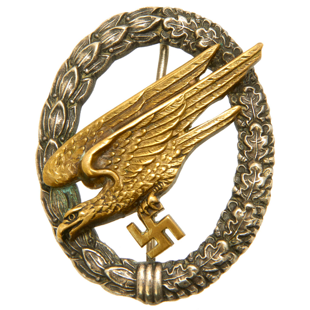 Original German WWII Personalized Early Luftwaffe Paratrooper Fallschirmjäger Badge by C.E. Juncker - Parachutist Badge Original Items