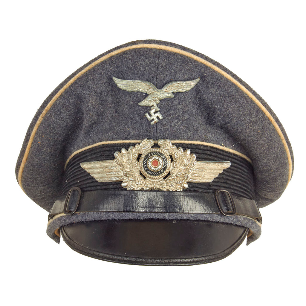 Original German WWII Luftwaffe Division Hermann Göring EM/NCO Schirmmütze Visor Cap by Carl Halfar - size 55 Original Items