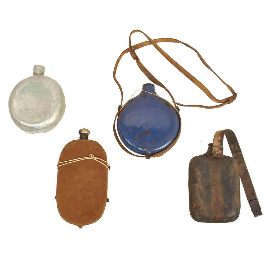Miscellaneous Original Canteen Lot: British Boer War, WWI Italian, WWI Belgian, Boer War/WWI British Officer’s Private Purchase Canteen- 4 Items Original Items