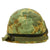 Original U.S. Vietnam War M1 Paratrooper Helmet with USMC Reversible Camouflage Cover Original Items