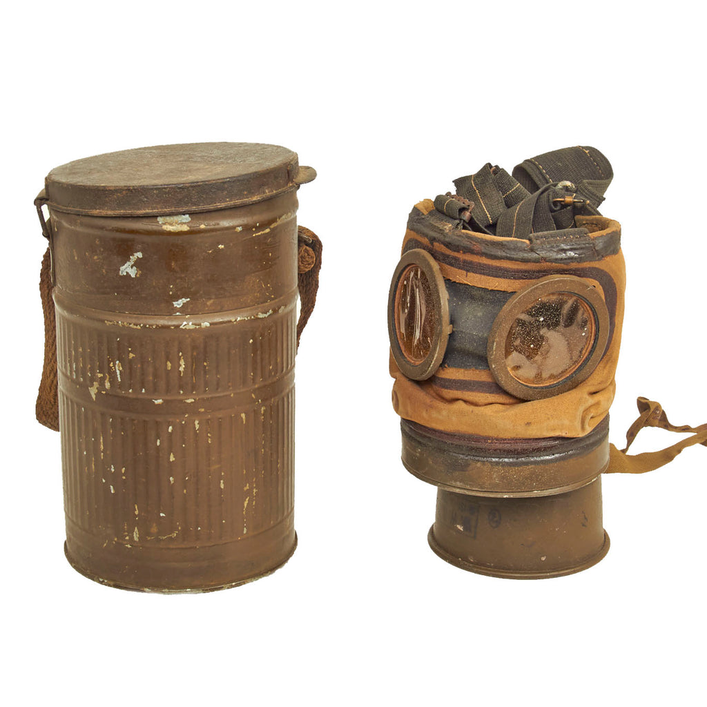 Original Polish Pre-WWII Wz. 24 “R.S.C.” Gas Mask With Canister and Spare Lense - Dated 1930 Original Items