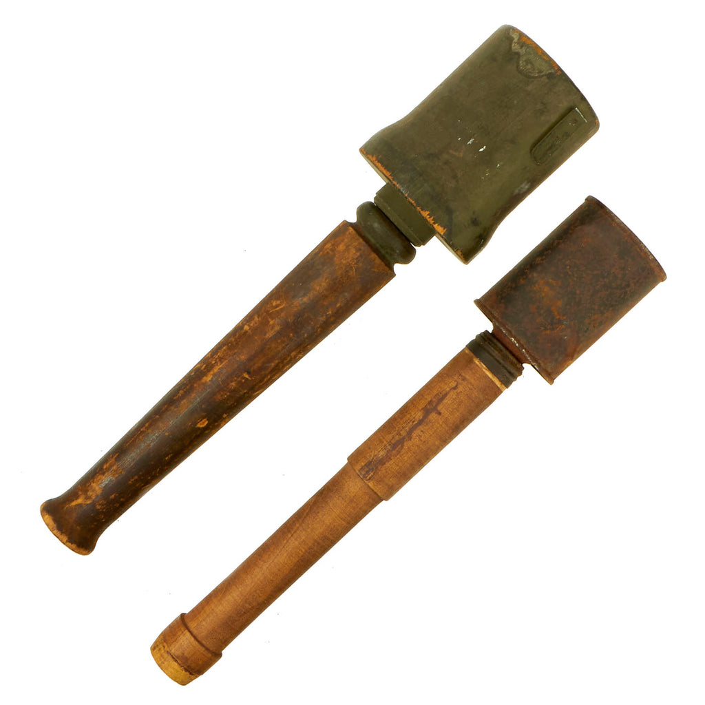 Original German Pre-WWII Weimar Republic M24 Stielhandgranate Training Stick Grenade Lot - 2 Items Original Items