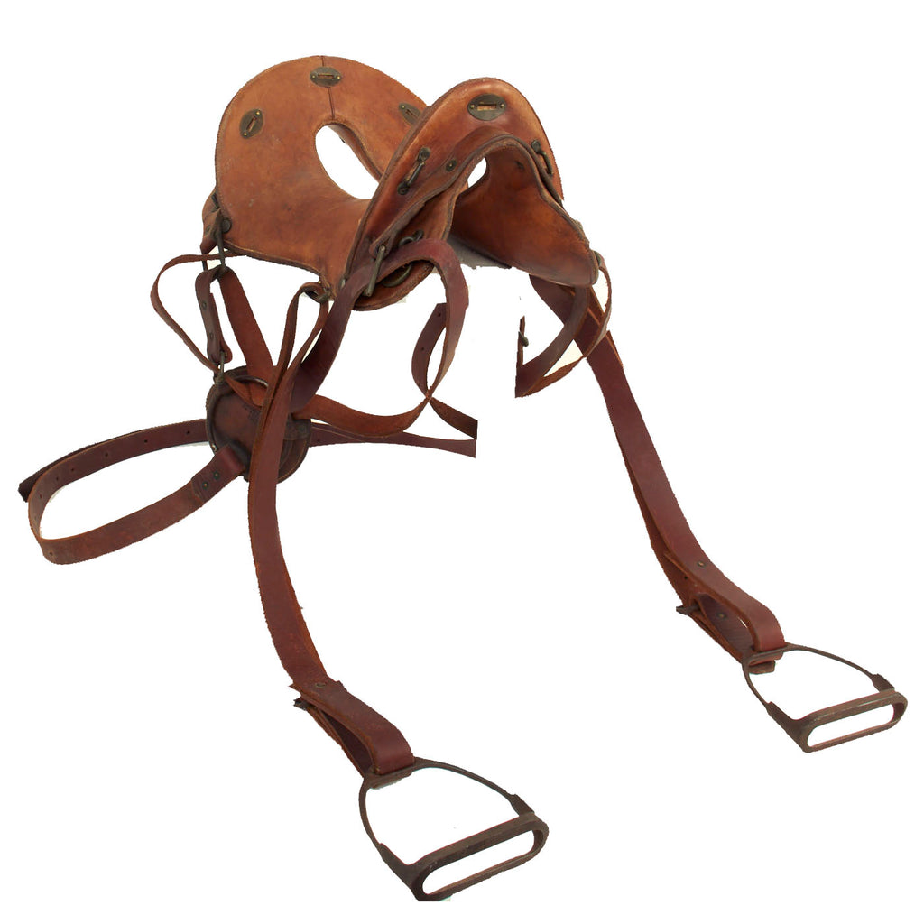 Original U.S. WWI 11 Inch McClellan Style Saddle with Stirrups & Quarter Straps by Rock Island Arsenal - Dated 1917 Original Items