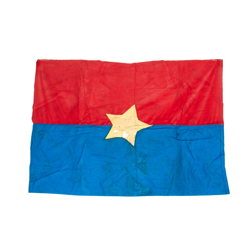 Original Vietnam War North Vietnamese Army Viet Cong Flag, Captured By The Provincial Reconnaissance Unit on January 31, 1968 in Quảng Ngãi - 45” x 32” Original Items