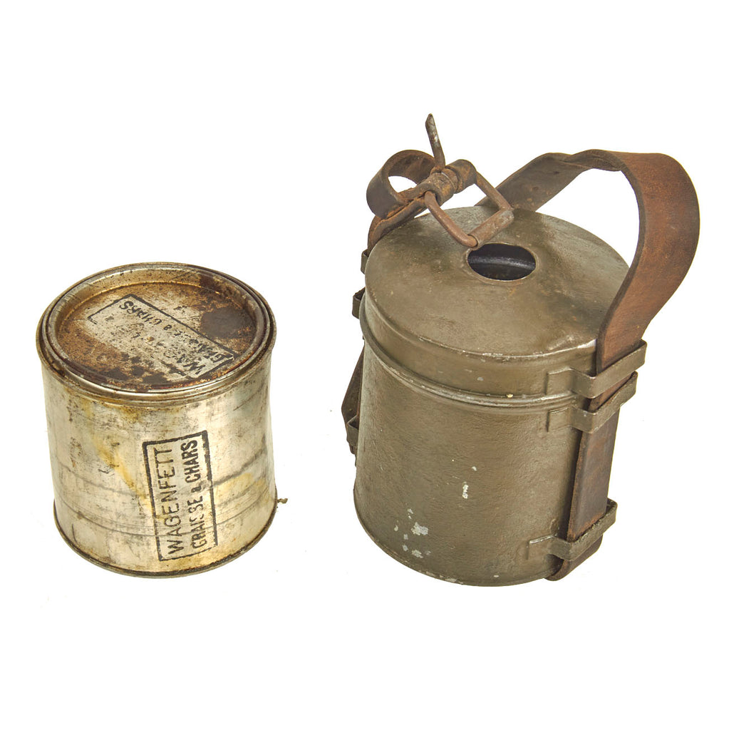 Original French Pre-WWII Graisse a Chars Tank Grease In Storage / Protective Can Original Items
