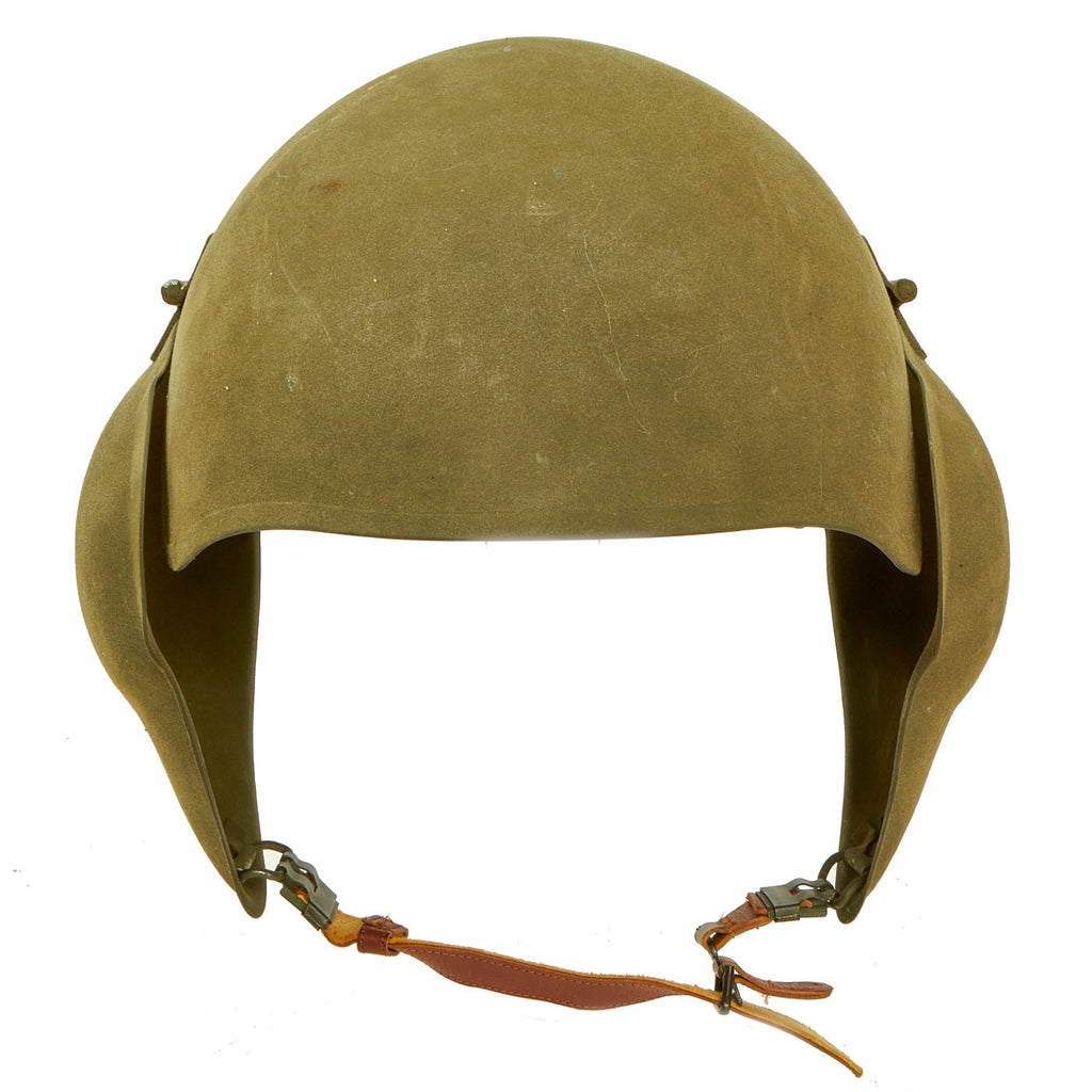 Original U.S. WWII USAAF Bomber Crew M5 Steel FLAK Helmet with Complete Liner and Chinstrap - Unissued Condition Original Items