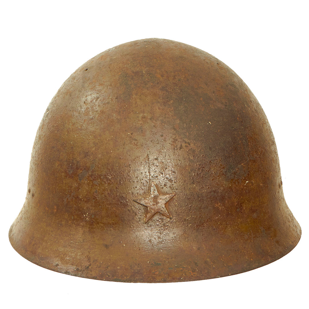 Original Japanese WWII Type 90 Army Helmet with Complete Liner and Chinstrap - Tetsubo Original Items