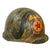 Original U.S. Vietnam War Era M1 Helmet and Liner With Replicated ARVN Marine Division Camouflage Artwork Original Items
