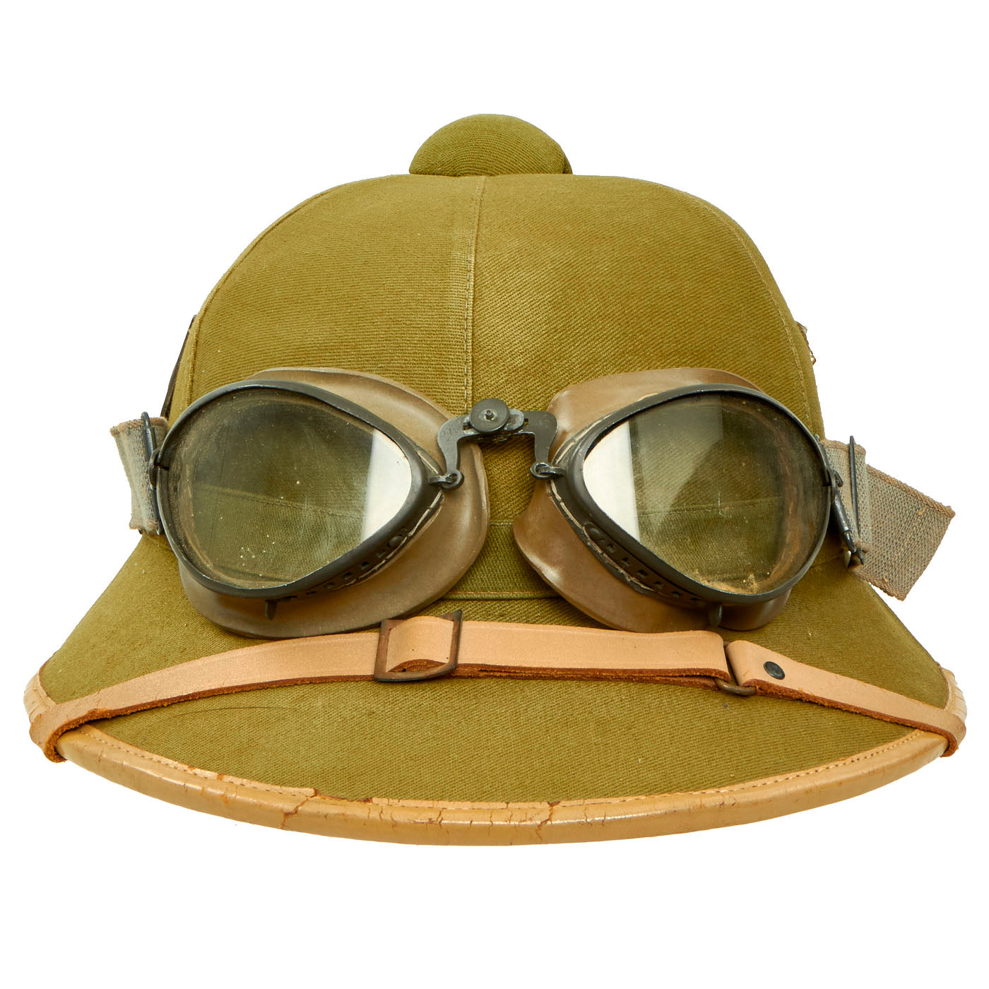 afrika korps goggles Original German WWII First Model Luftwaffe DAK Afrikakorps Green Tropi – International Military Antiques
