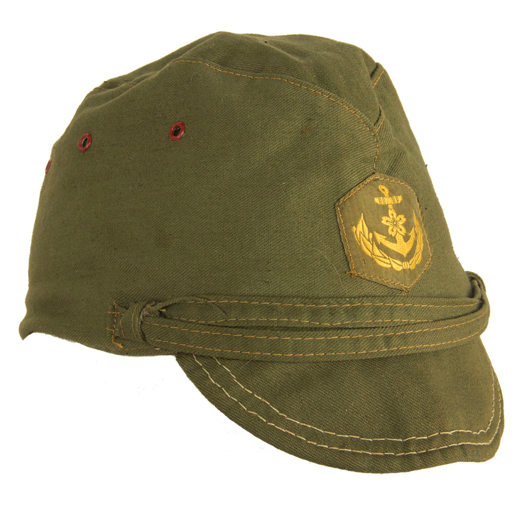 Original Japanese WWII Naval Landing Forces Petty Officer Cotton Forage Cap  - SNLF Original Items