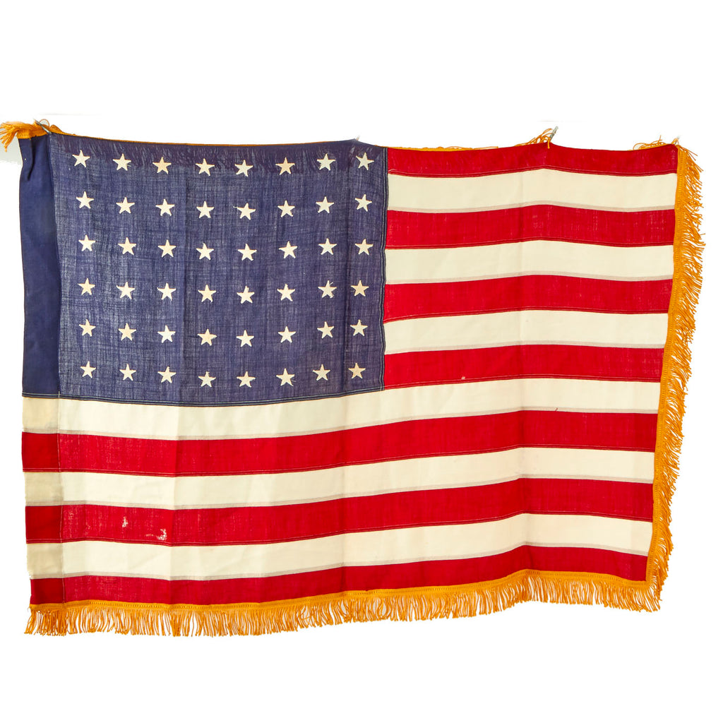 Original U.S. WWII Ceremonial 48 Star Cotton Fringed National Flag