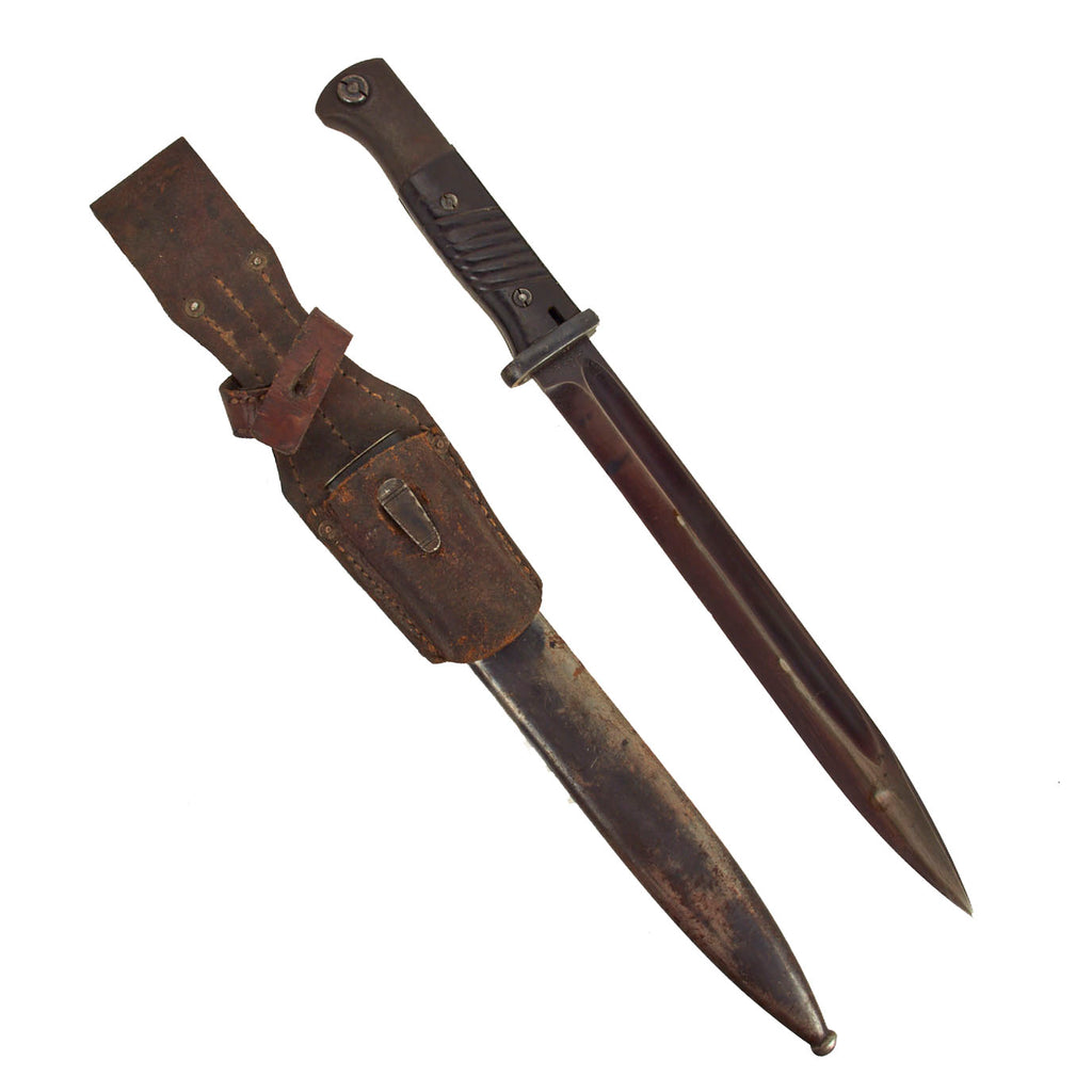 Original German WWII 98k 1938 dated Bayonet by Richard A. Herder with Scabbard & Frog - Matching Serial 4431 C Original Items