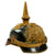 Original German WWI Bavarian Model 1886 Infantry Officer Pickelhaube - With 1941 Dated Newspaper Used For Padding Behind Sweatband Original Items