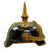 Original German WWI Bavarian Model 1886 Infantry Officer Pickelhaube - With 1941 Dated Newspaper Used For Padding Behind Sweatband Original Items