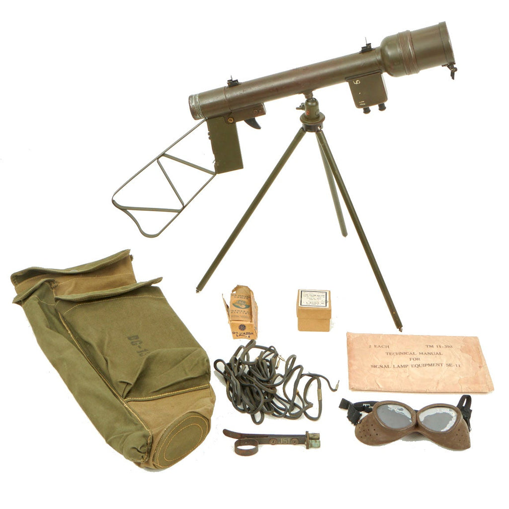 Original U.S. WWII Army Airborne Signal Lamp M-227 Set in Carry Case - Complete Original Items