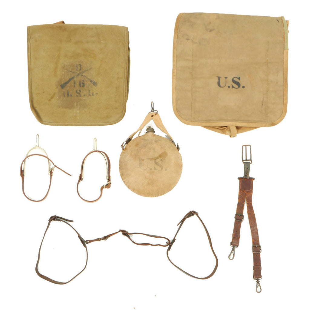 Original U.S. Pre WWI and WWI Cavalry Equipment and Misc. Field Gear Lot - 7 Items Original Items