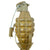 Original U.S. WWII Inert MkII Pineapple Grenade in 1945 dated M1 Rifle Grenade Adapter with M7 M1 Garand Launcher - Post War Green Repaint Original Items