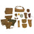 Original U.S. WWII G.I. Field Gear Lot Featuring Mess Kit With Utensils - 17 Items Original Items