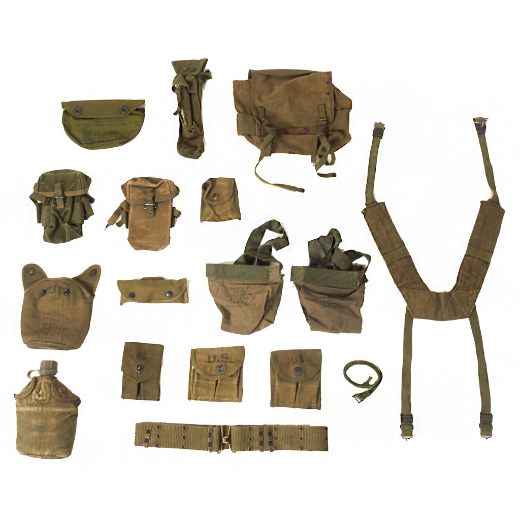 Original U.S. Vietnam / Cold War Era Field Gear and Modernized Load-Carrying Equipment Lot - 17 Items Original Items