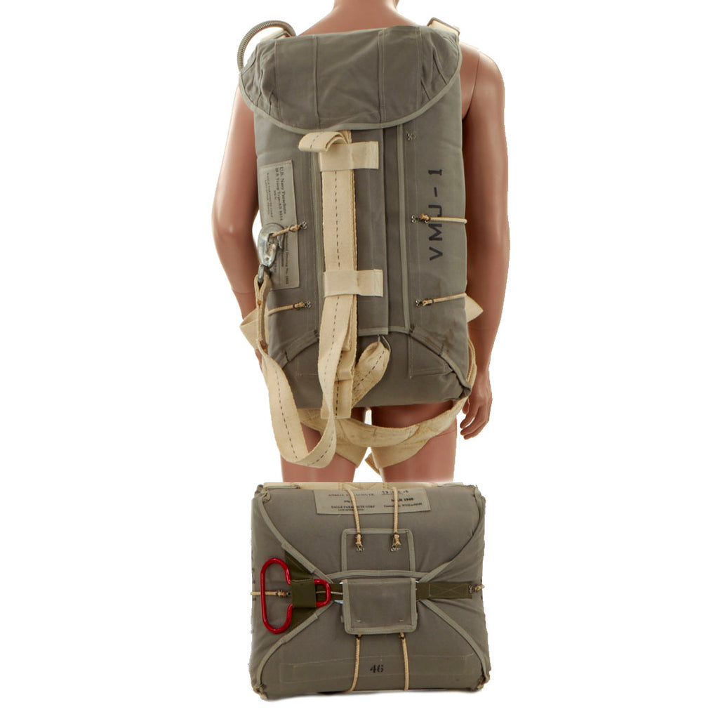 U.S. WWII Navy & Marine Corps High Quality Reproduction AN-6514 Pilot “Seat” Parachute Set Original Items