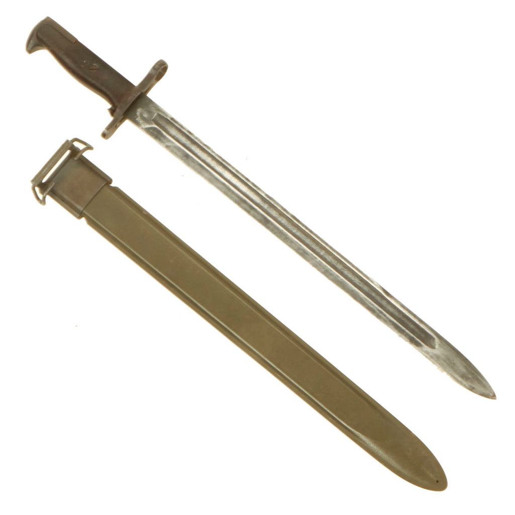 Original U.S. WWII 16” M1 Garand Bayonet and Scabbard by U.F.H. - Dated 1942 Original Items