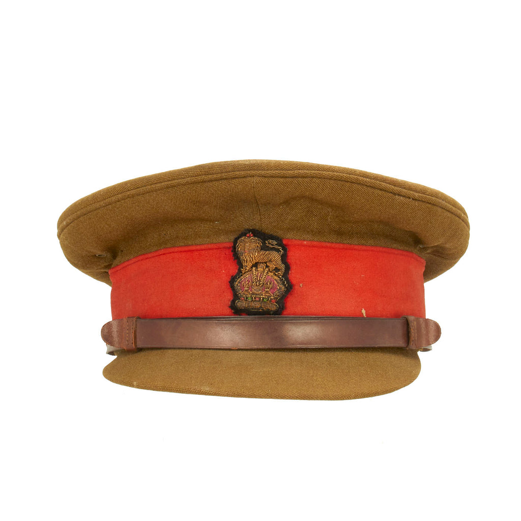Original British WWII British Royal Army Officers Green Visor With Bullion Insignia Original Items
