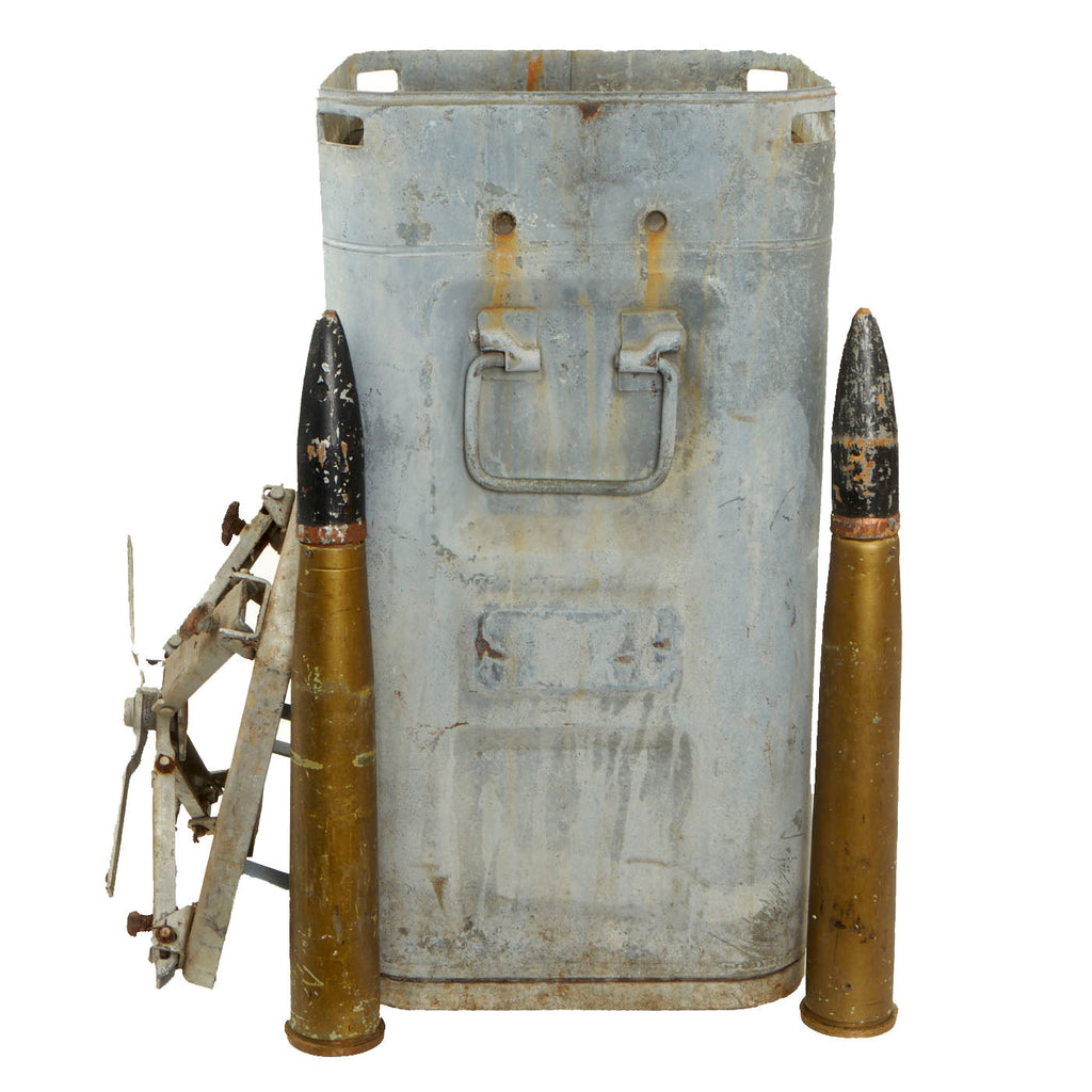 Original U.S. Navy WWII - Korean War Bofors 40mm Ammunition Can With 8 INERT Rounds Original Items