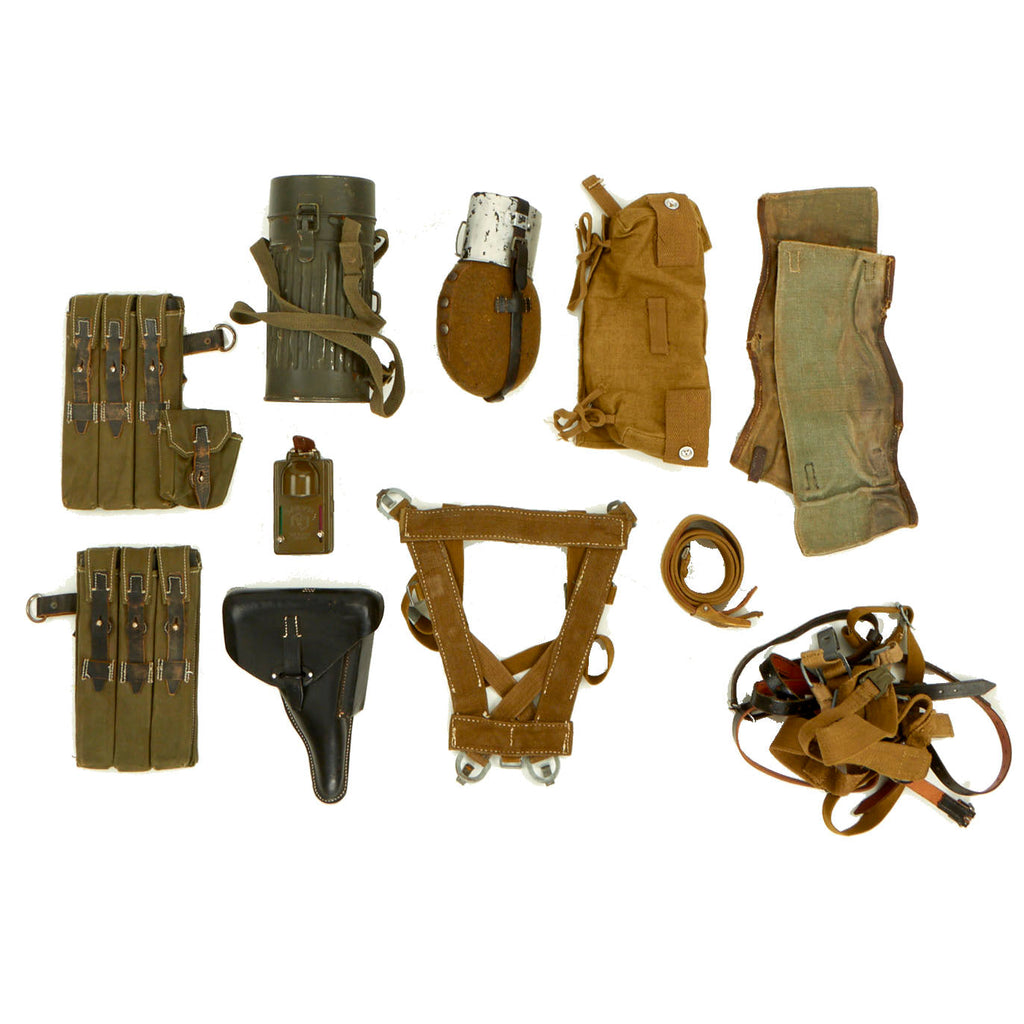 Collection of Original and Reproduction WWII German Field Equipment Original Items
