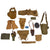 Original U.S. WWII G.I. Field Gear Lot Featuring Haversack Named To Wounded Soldier - 13 Items Original Items