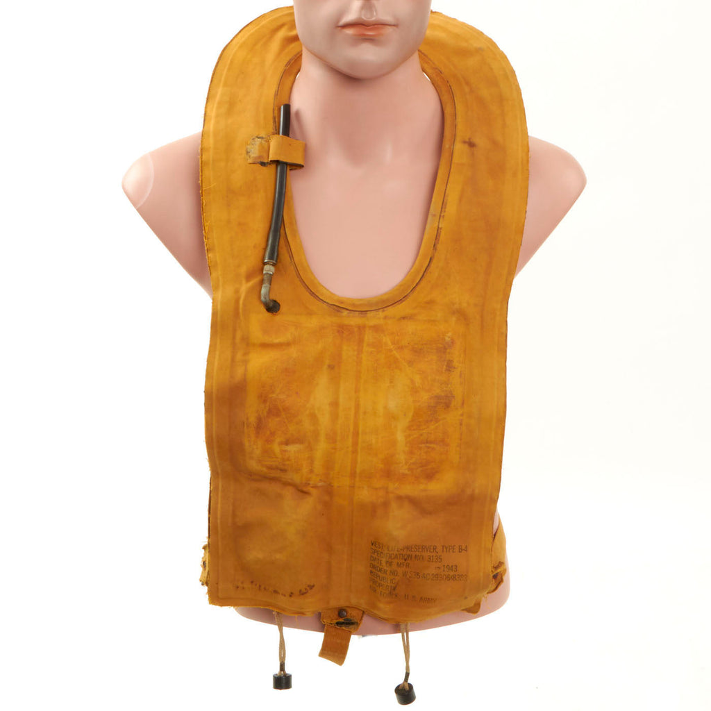Original U.S. WWII USAAF Mae West Pneumatic Life Vest by Republic - Dated February 17, 1943 Original Items