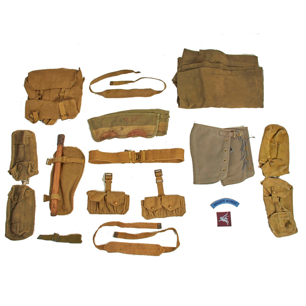 Original WWII British & Commonwealth Army Issue P37 Field Gear Lot - 20 Items Original Items