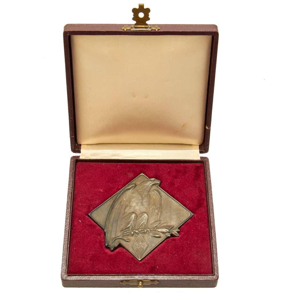 Original WWII German HJ Table Medal Award in Presentation Case - 1st Prize Running Award Original Items