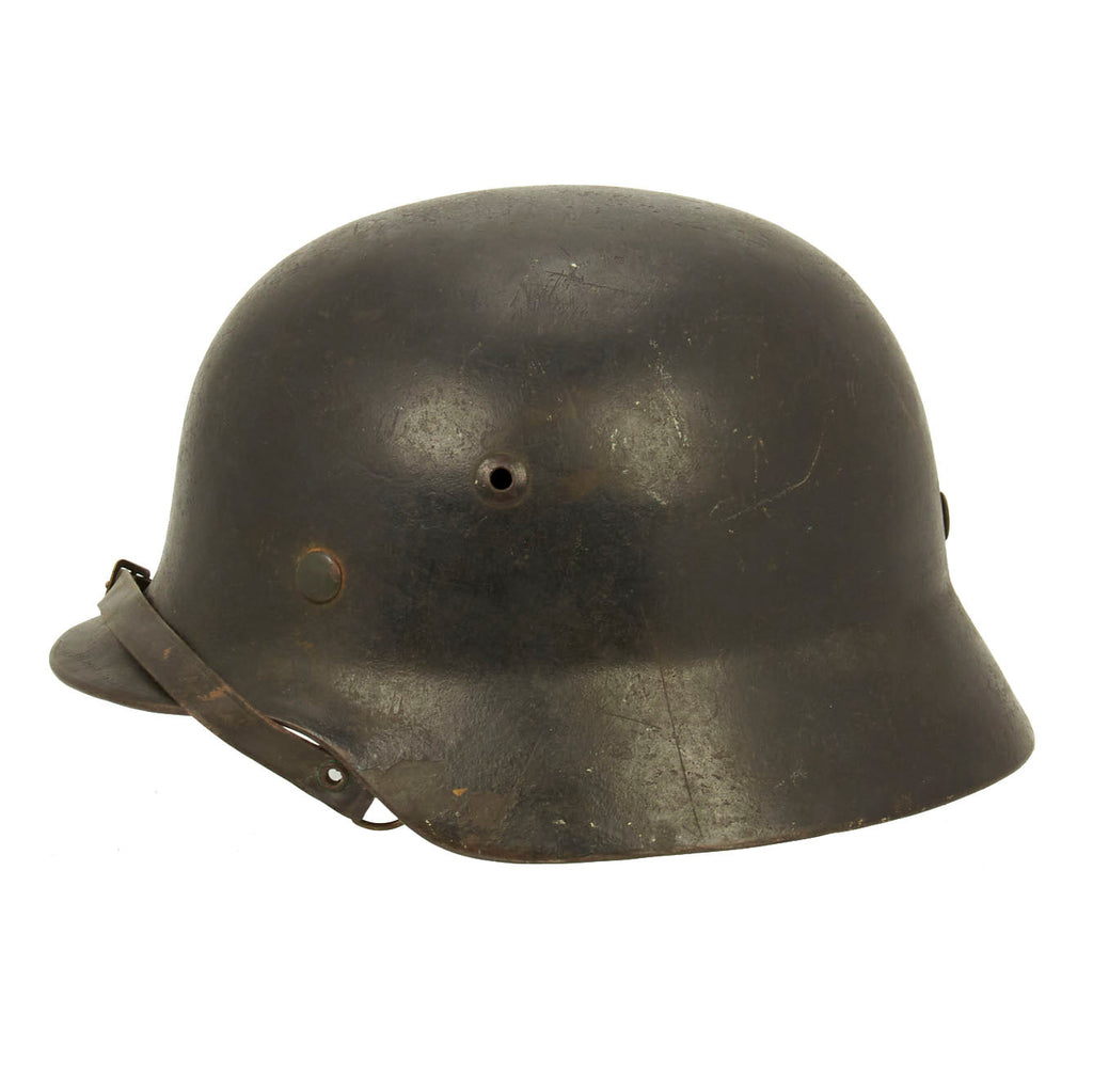 Original German WWII Named Extra Small M35 Steel Helmet with 53cm Liner - Marked NS60 Original Items