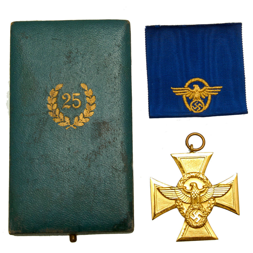 Original German WWII Cased First Class Police Long Service Cross Award - 25 Years Service Original Items