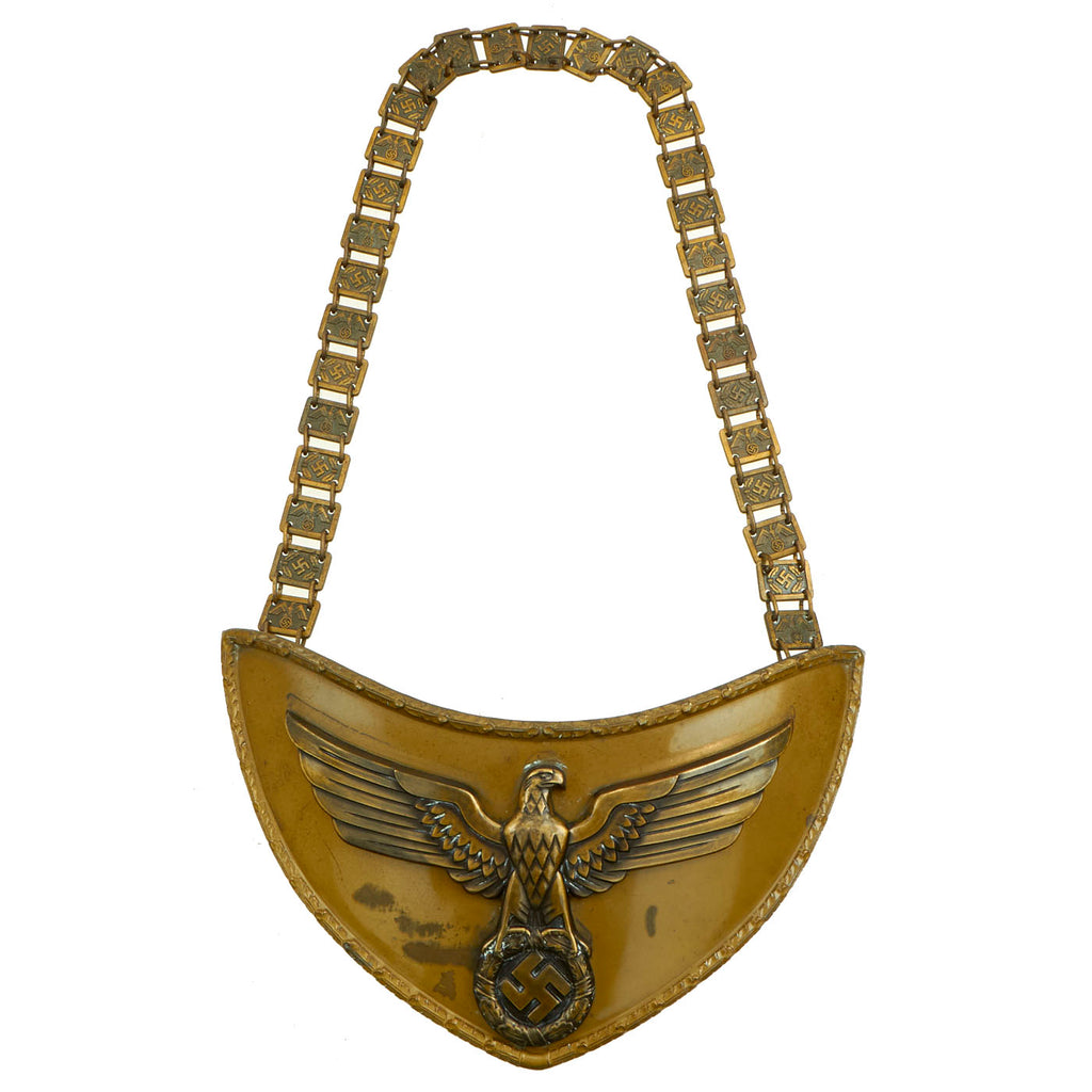 Original German WWII SA Political Leader Gorget with Chain by Eugen Schmidhäussler of Pforzheim - RZM M1/128 Original Items