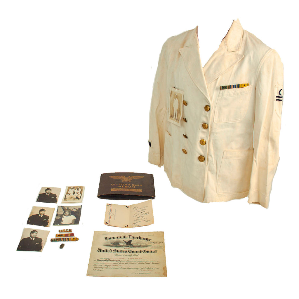 Original U.S. WWII US Coast Guard Uniform and Photo Album Grouping Attributed to Steward First Class Eugene Williams Original Items