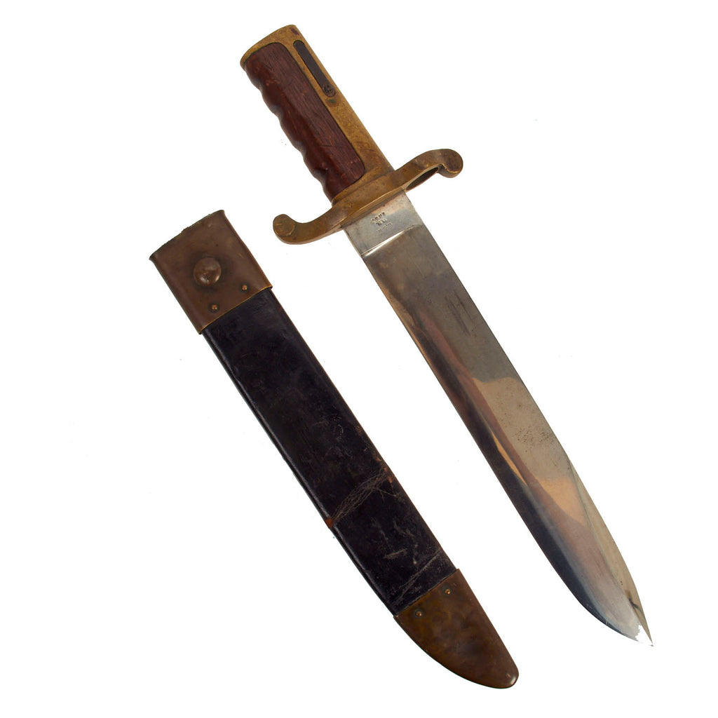 Original U.S. Civil War US Navy M1861 “Dahlgren” Bowie Knife Bayonet and Scabbard By Ames - Dated 1863 Original Items