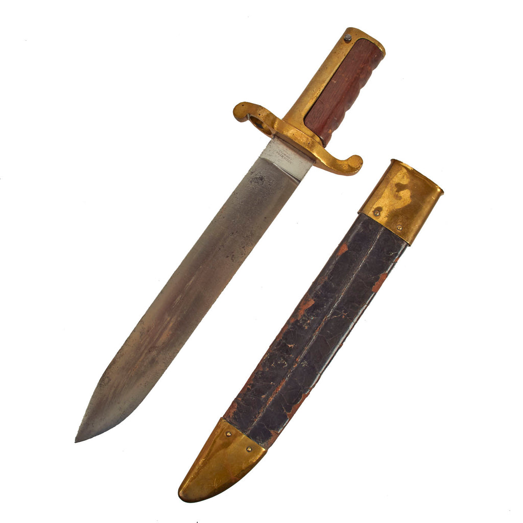 Original U.S. Civil War US Navy M1861 “Dahlgren” Bowie Knife Bayonet and Scabbard By Ames - Dated 1863 Original Items