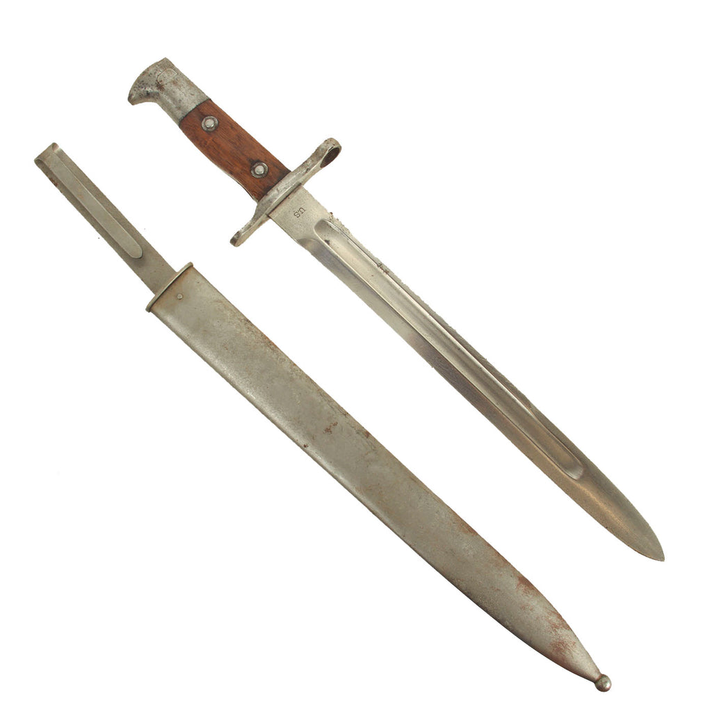 Original U.S. Philippine - American War Model 1892 Krag Rifle Bayonet and 1st Pattern Scabbard - Dated 1902 Original Items
