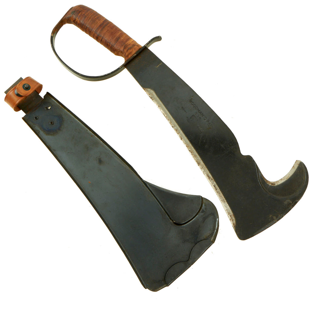 Original U.S. Post WWII Woodman's Pal Survival Axe by Victor Tool with Steel Belt Carrier Scabbard Original Items