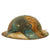 Original U.S. WWI M1917 Armored Corps Unit Painted Doughboy Helmet Shell with Panel Camouflage Paint Original Items